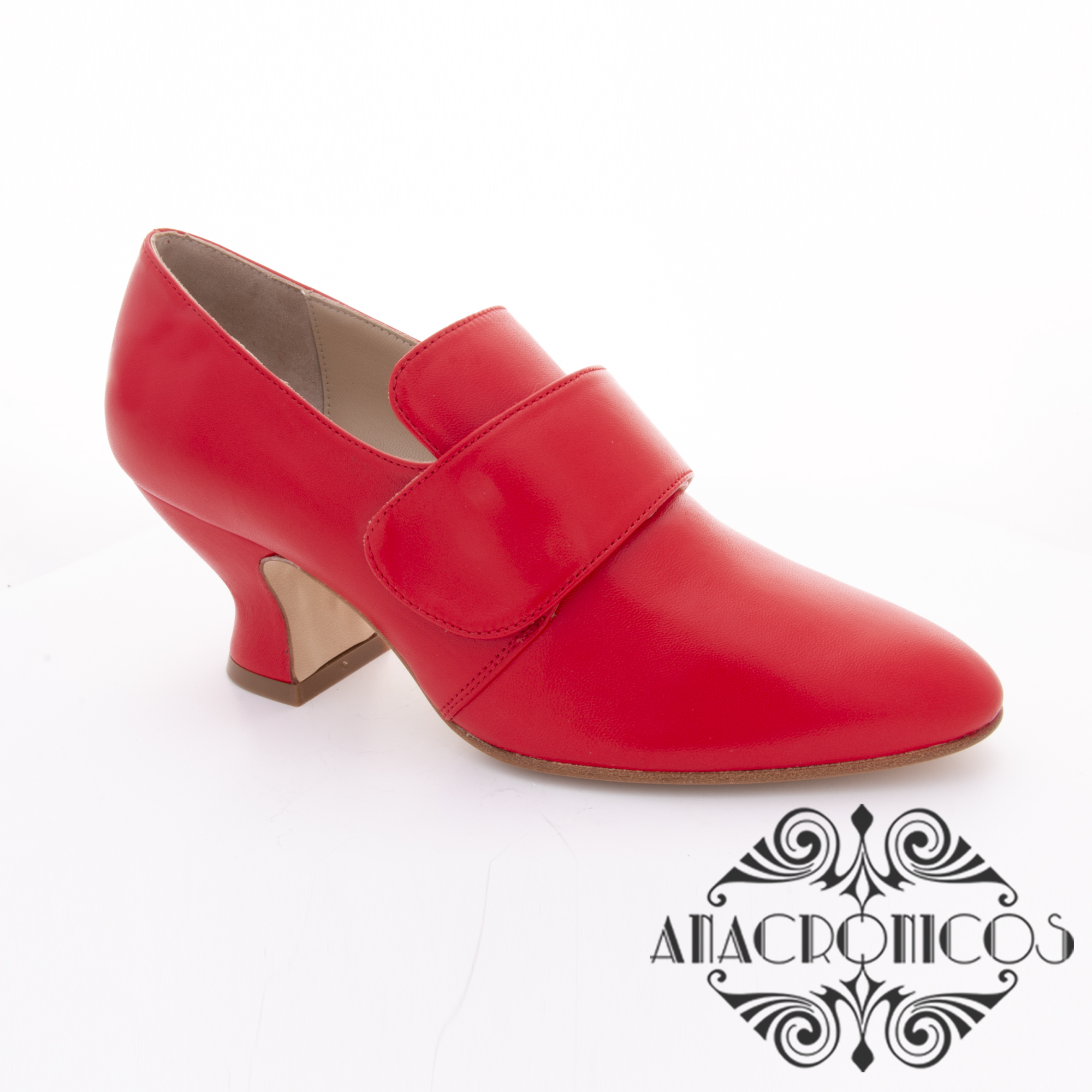 Zapato Mujer 18th Sil.la Piel Roja Anacronicos
